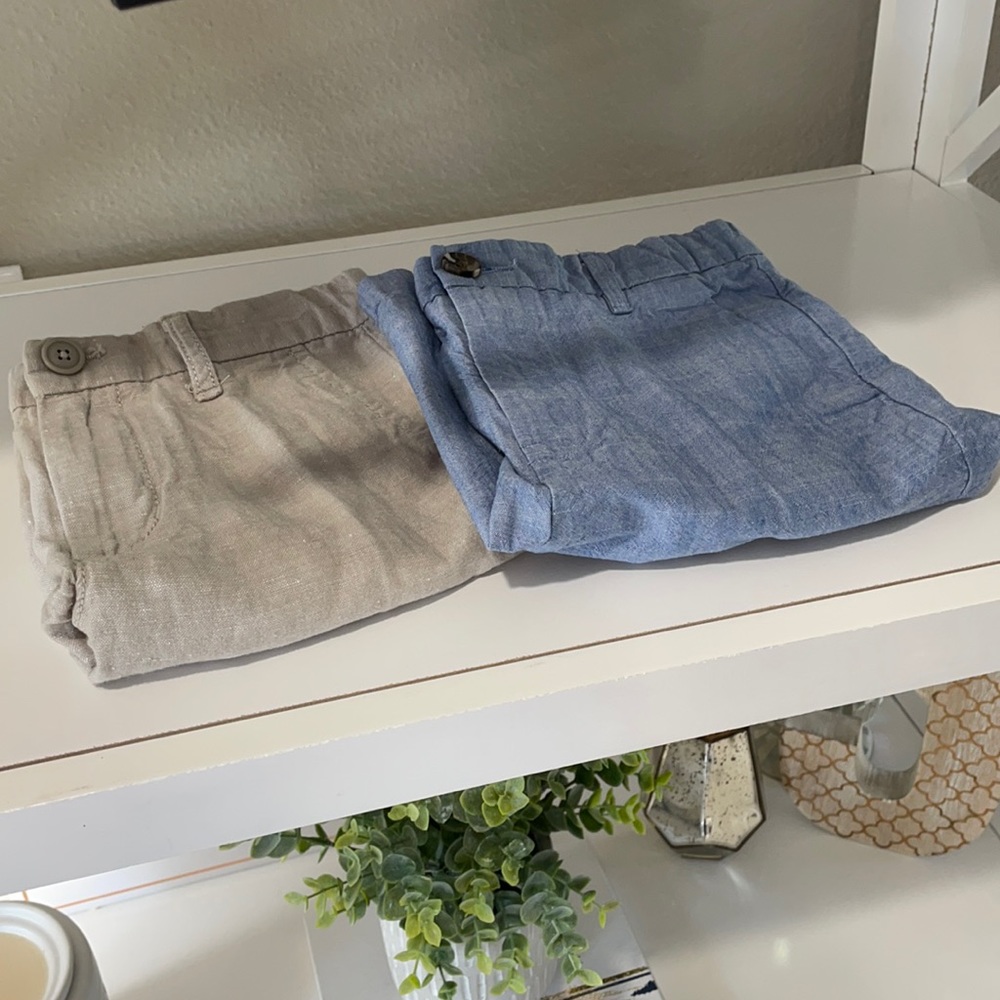 2 pair linen shorts sz 7 - 8